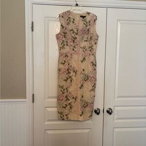 Dress the Population Floral Midi Dress - Pink and Cream